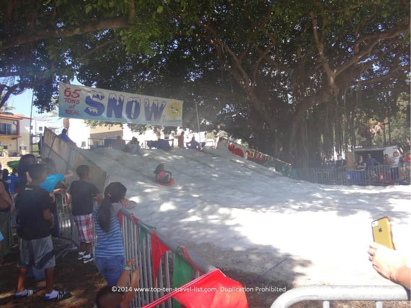 A real snow slide in St. Petersburg, Florida 