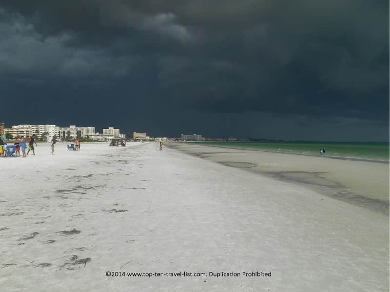 Siesta Key beach before a thunderstorm