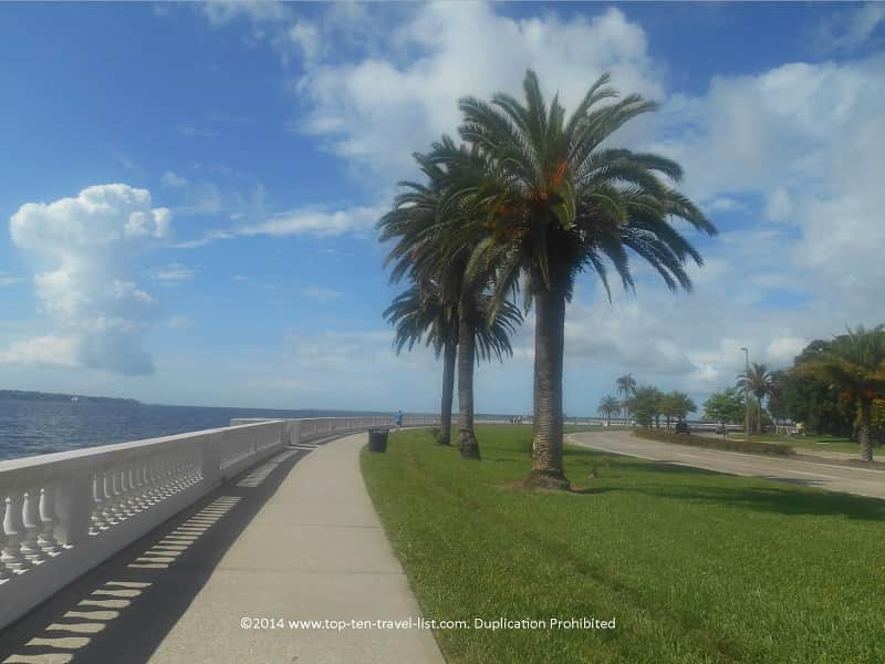 Biking along Tampa's scenic Bayshore Blvd. path.