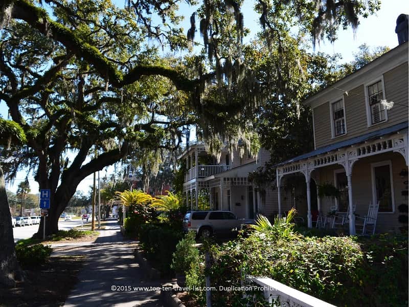 Beautiful inns and homes lining historic Centre Street in Fernandina Beach