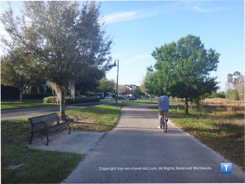 Biking at Lake Baldwin park in Orlando