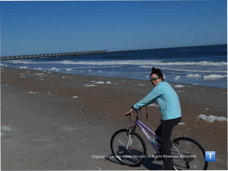 Bike ride on Ft. Clinch State Park beach