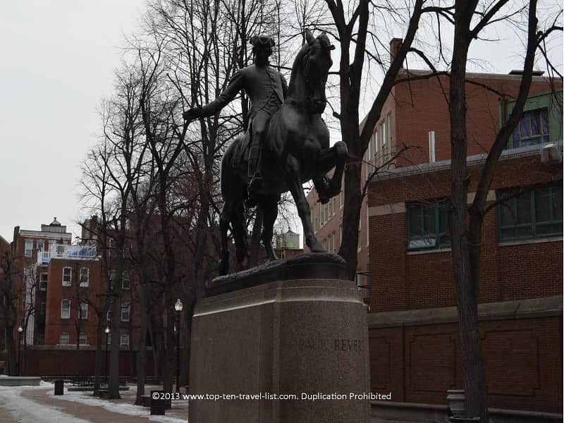 Paul Revere statue in Boston, MA