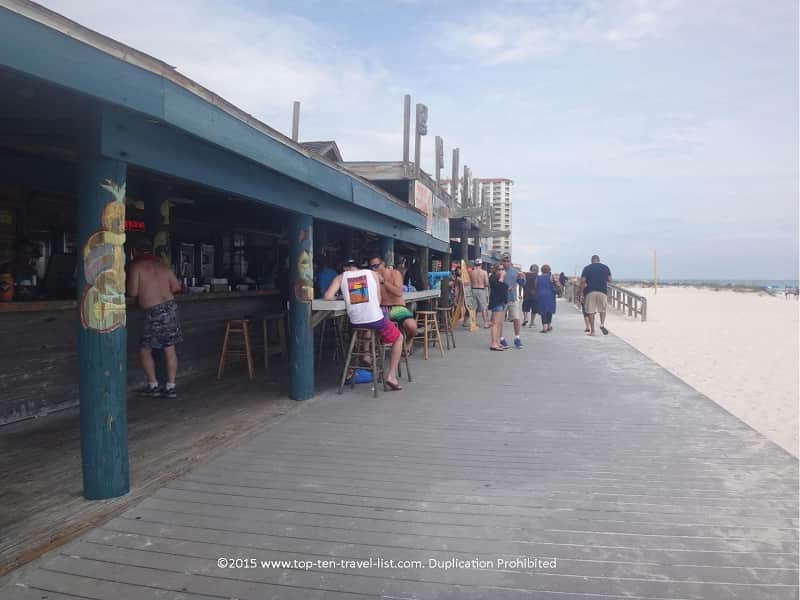 A few of the outdoor bars on Pensacola Beach