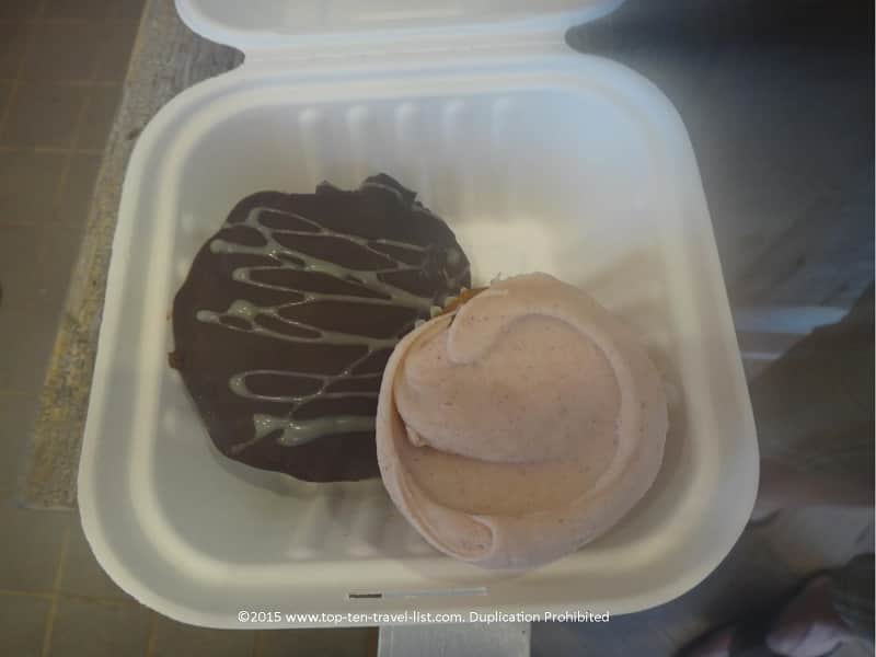 A gluten-free & vegan pumpkin muffin and thin mint cookie at Erin McKenna's Disney Springs