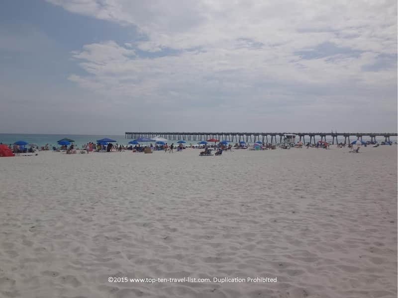View of the pier from a distance.