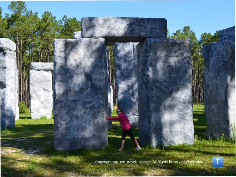 Photo opp at Bamahenge in Alabama