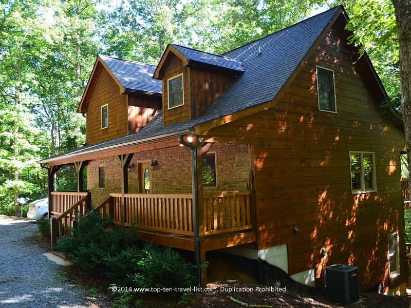 A rustic cabin rental in Blue Ridge, Georgia.