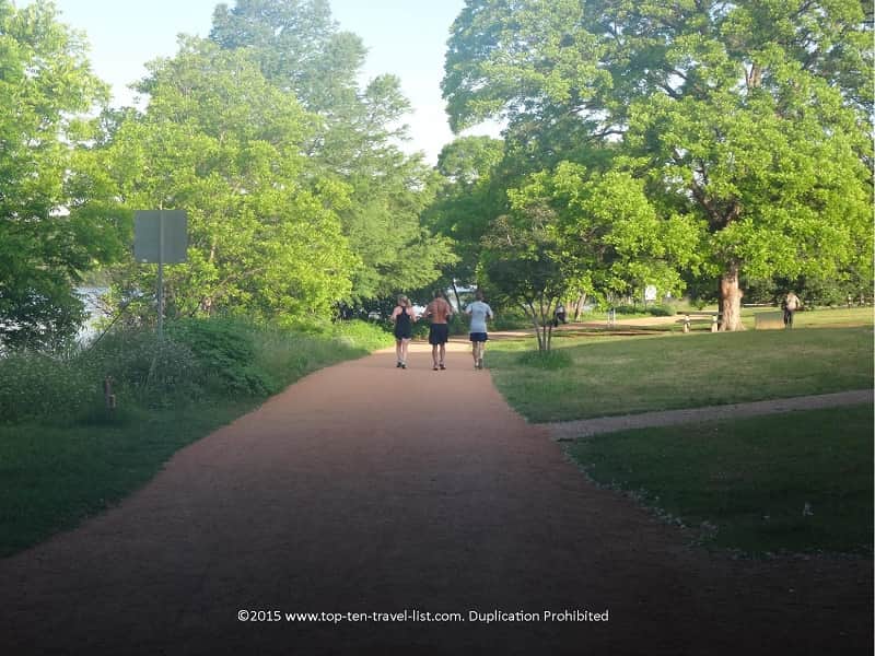 Runners on Austin's Ladybird Lake trail