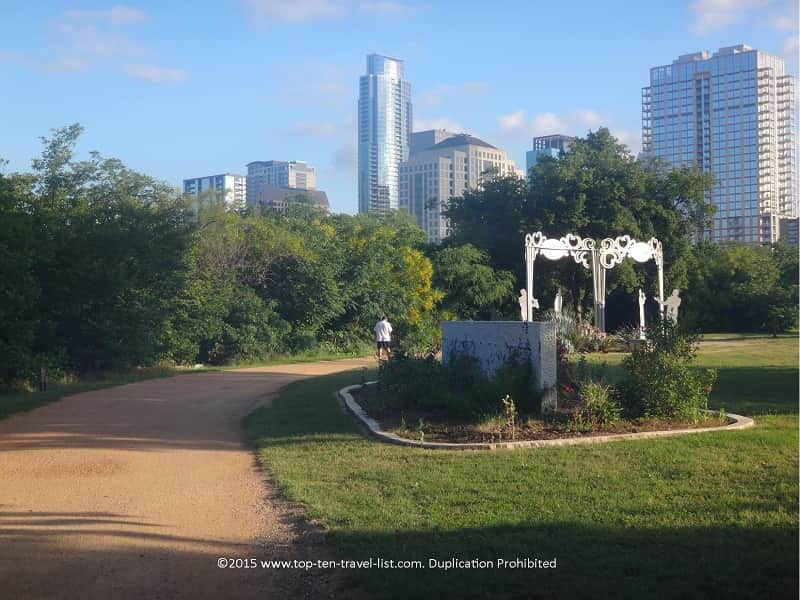 Pretty skyline views along Austin's Lady Bird Lake trail