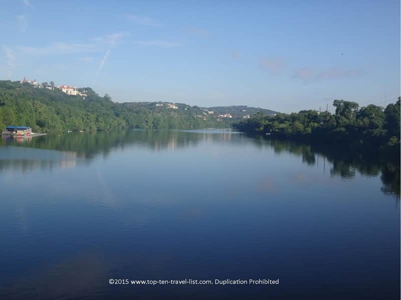 Beautiful lake views on Austins's Lady Bird Lake trail