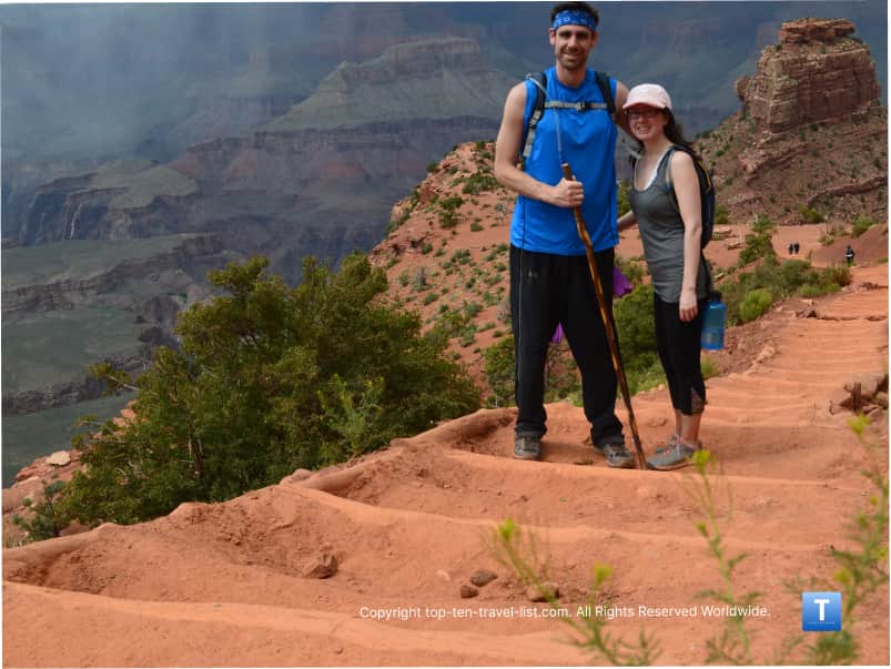 Steep climb on the Kaibab trail at the Grand Canyon