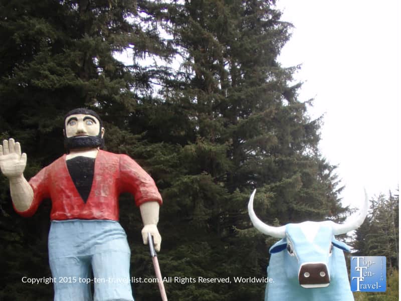 Paul Bunyan & Babe the Blue Ox at Trees of Mystery in Klamath, California