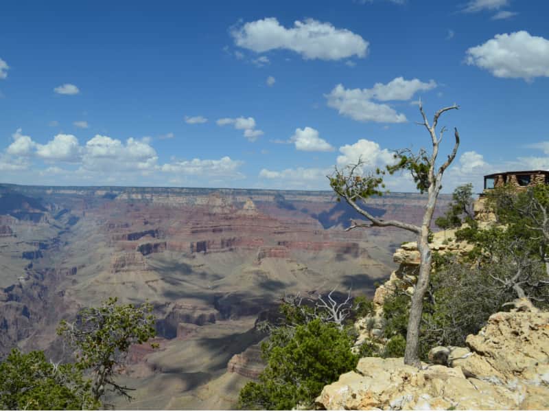Yavapai Observation Station & Point as seen from the Rim Trail.