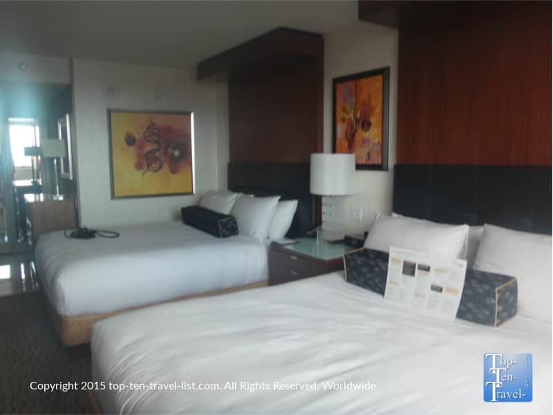 Comfortable beds at The Mirage Hotel in Las Vegas, Nevada