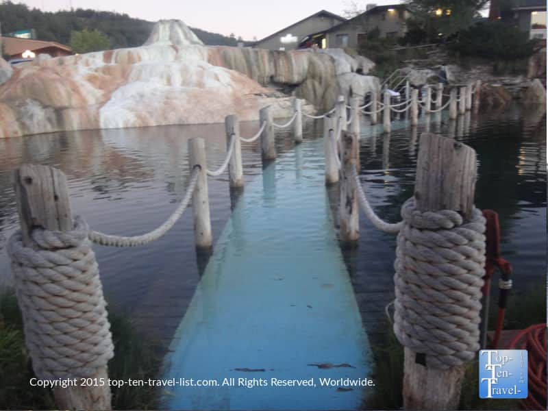 A cool underwater hot springs bridge in Pagosa Springs