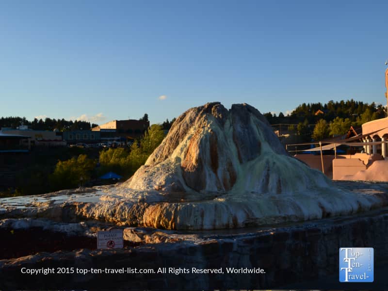 Natural mineral formation at The Springs in Pagosa Springs