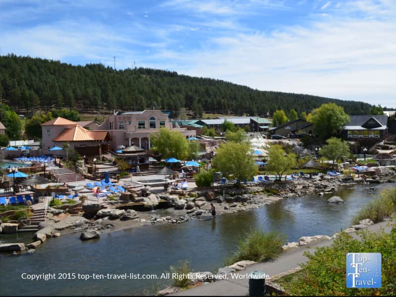 The beautiful San Juan River and hot springs in Pagosa Springs, Colorado