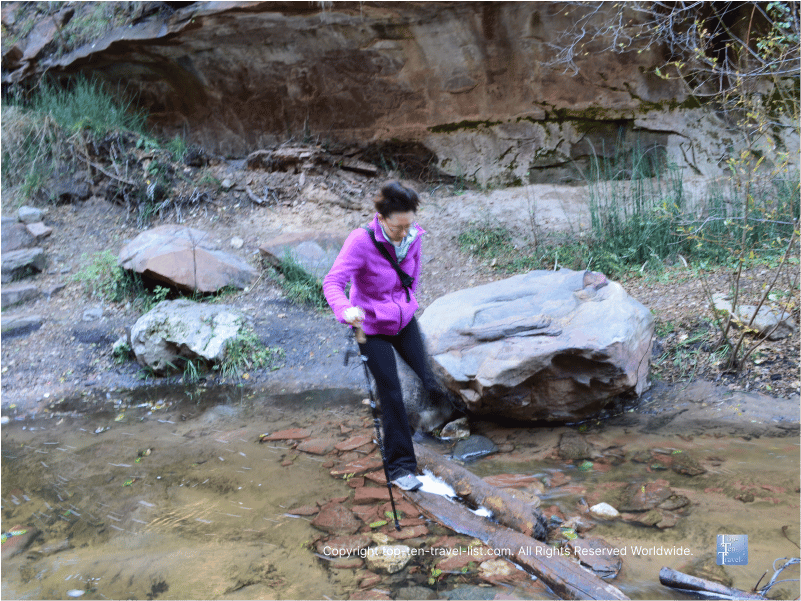 Crossing the creek on the West Fork trail