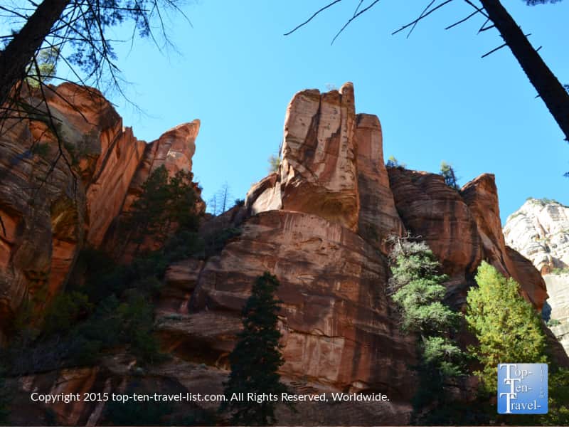 Amazing red rock view on the West Fork Trail in Oak Creek Canyon