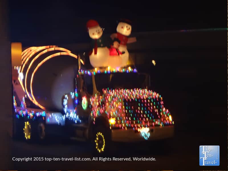 Festive truck in the Prescott Holiday Light Parade 