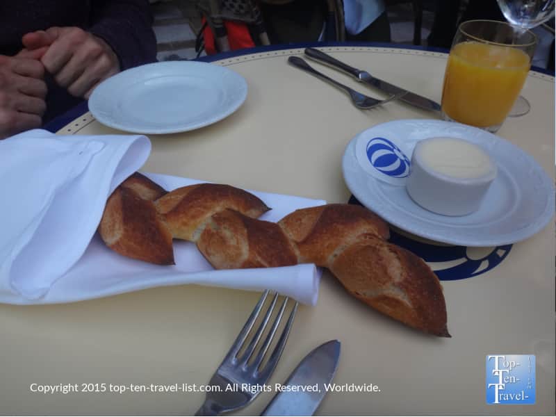 Fresh baguette at Bouchon at The Venetian in Las Vegas, Nevada