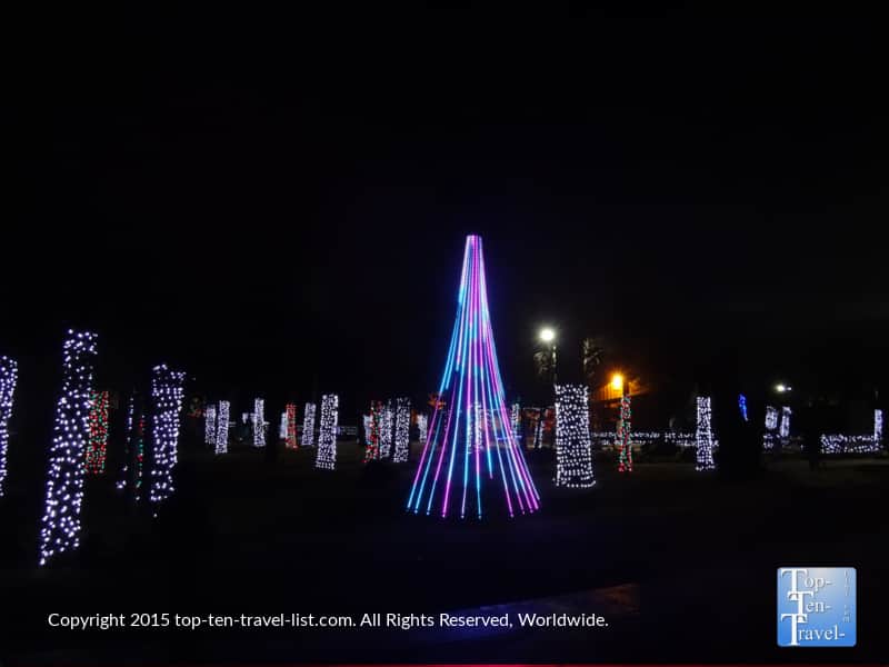 A great synchronized light show at the Wild Wonderland even at Bearizona in Williams, Arizona