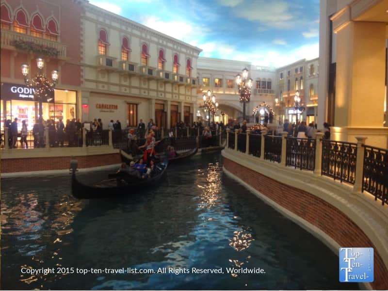 Taking a gondola ride at The Venetian is a must while visiting Vegas