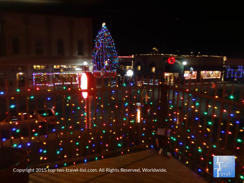 View of downtown Williams at Christmas