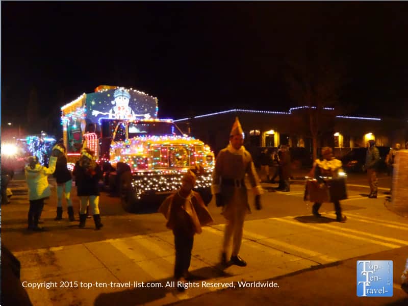 Flagstaff Holiday Lights Parade lit up truck 