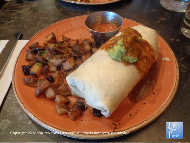 Breakfast burrito at Criollo Latin Kitchen in Flagstaff 
