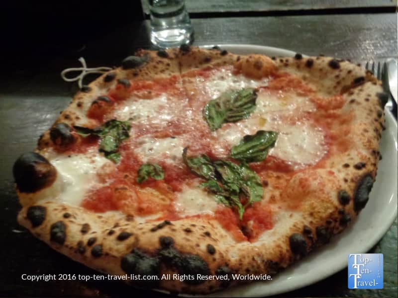 Margherita pizza at Pizzicletta in Flagstaff