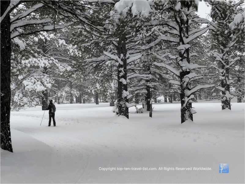 Cross country skiing at the Flagstaff Nordic Village