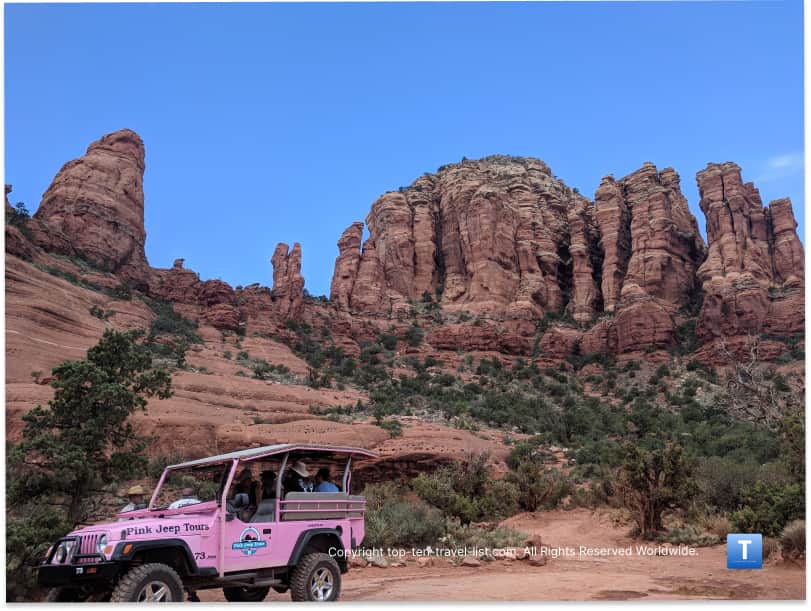 Pink Jeep tour at Chicken Point in Sedona