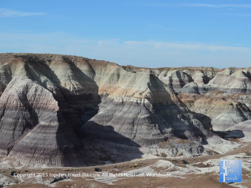 Views of the painted desert from Crystal Forest at the Petrified National Forest 