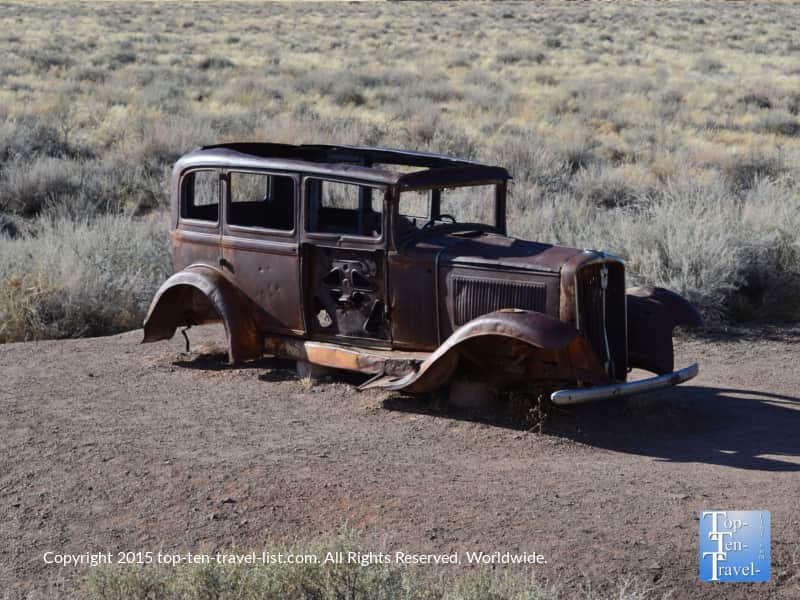 Route 66 crossing in the Petrified National Forest 