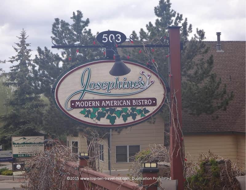sign at Josephine's in Flagstaff, Arizona