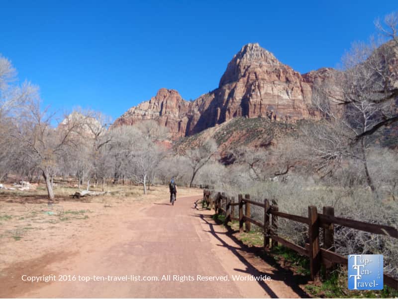 Amazing views along the Pa'rus Trail at Zion National Park