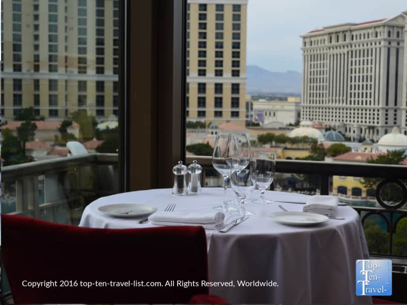 The beautiful Eiffel Tower Restaurant in Vegas
