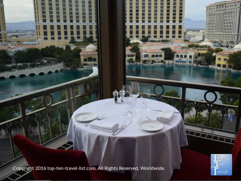 Views of The Bellagio from the Eiffel Tower restaurant