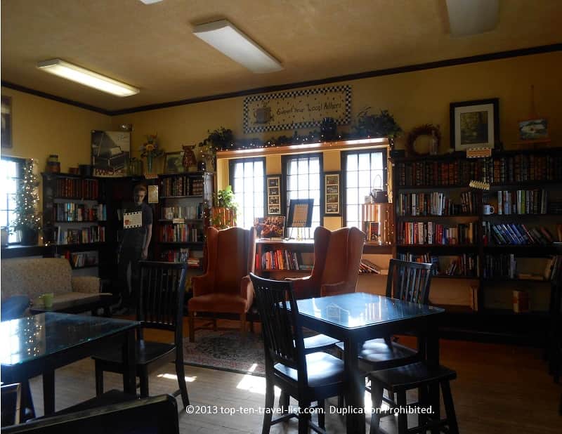 The cozy interior of Somethin's Brewin in Lakeville, Massachusetts