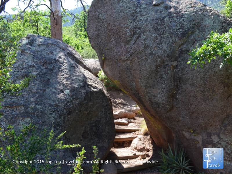 Going through "fat man's loop" in Flagstaff, Arizona