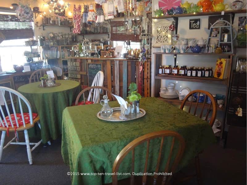 The lovely setting at Copper Kettle Tea Bar in Foley, Alabama