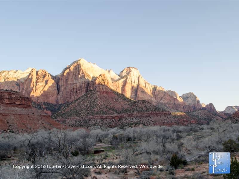 Beautiful overlook along the Watchman Trail at Zion National Park
