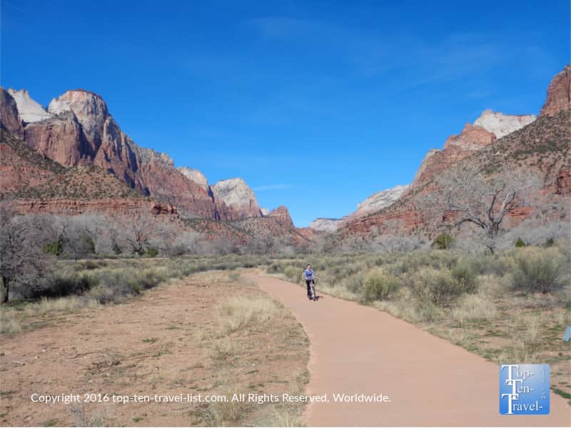 Beautiful Pa'Rus bike path at Zion National Park