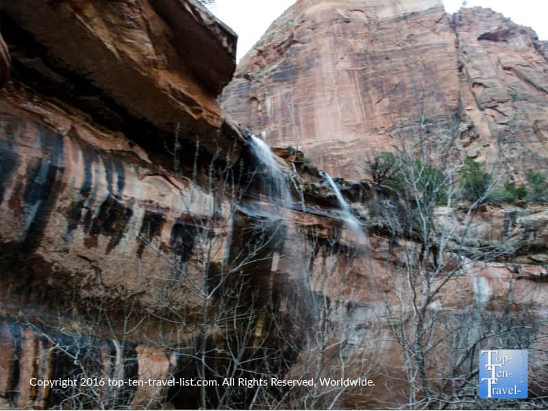 Lower Emerald Pools waterfall at Zion National Park