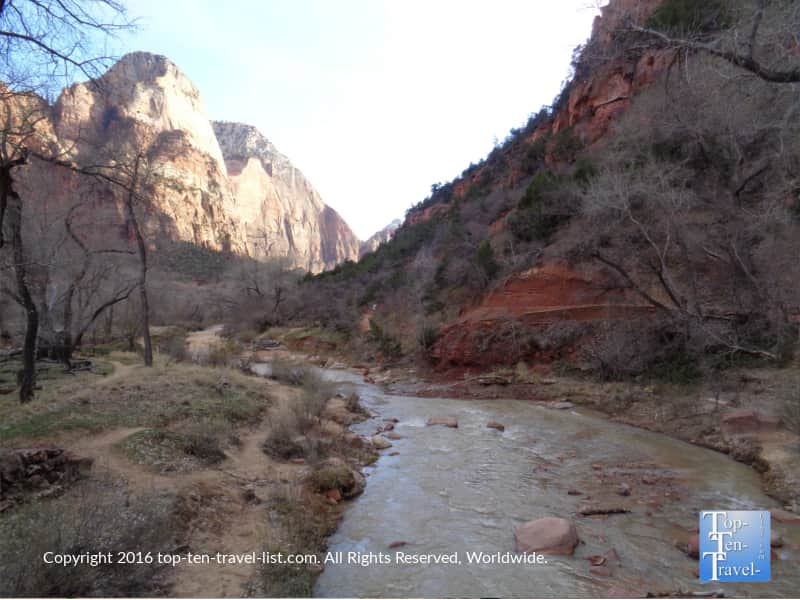Quaint river views on the Lower Emerald Pools trail at Zion National park