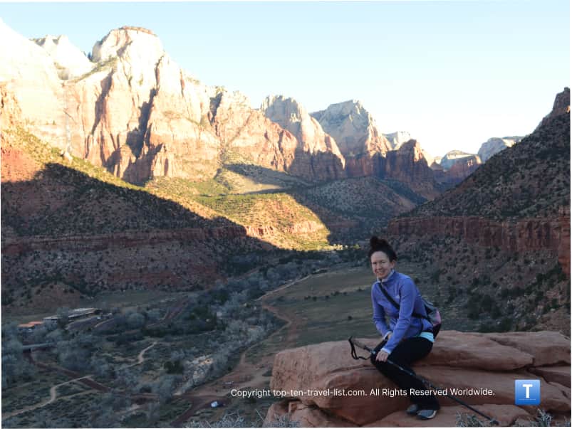 Scenic overlook on the Watchman trail at Zion