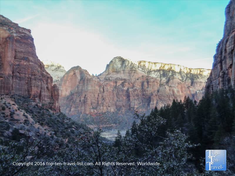 Scenic views along the Upper Emerald Pools trail at Zion National park
