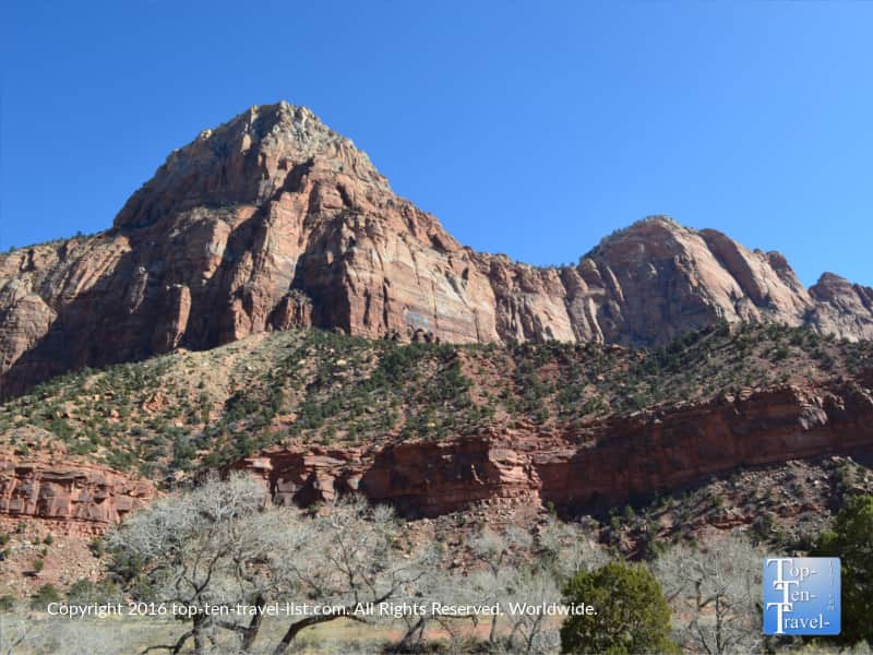 Towering views along the Pa'Rus trail at Zion National park